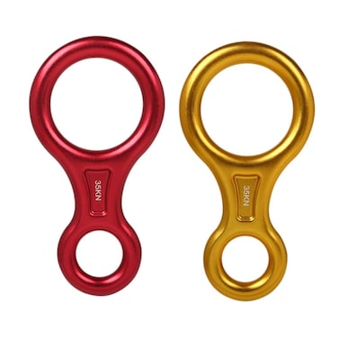 LIOOBO 2pcs Figure Eight Alloy Descender Equipment Rappelling Rappel Ring Mountaineering Equipment Wall Hanging Rock Climbing Equipment Tree Climbing Gear Accoutrements Climb a Tree