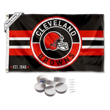 Cleveland Browns Patch Button Banner and Tapestry Wall Tack Pads