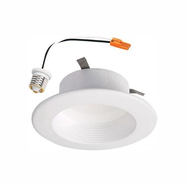 RL 4 in. White Integrated LED Recessed Ceiling Light Fixture Retrofit Baffle Trim with 90 CRI, 5000K Daylight