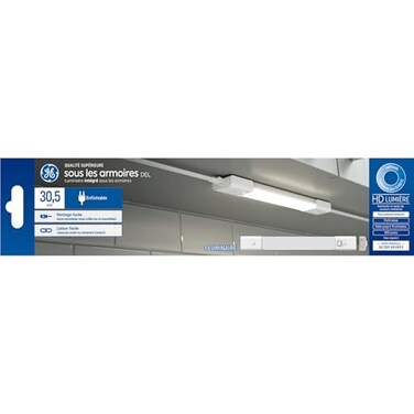 GE LED Undercabinet Light Fixture, Linkable Integrated Plug-In Light Fixture, Daylight, 12in (1 Pack)