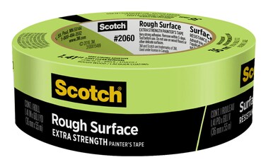 Scotch Rough Surface Extra Strength Painters Tape, 1.5 Inch Wide (1.41 In. X 60 Yds) 1 Roll, Green Tape Protects Surfaces and Removes Easily, Painting Tapes for Indoor and Outdoor Use (2060-36AP)