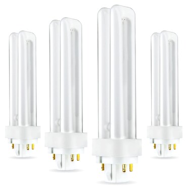 (4 Pack) PLC-18W 841, 4 Pin G24q-2, 18 Watt Double Tube, Compact Fluorescent Light Bulb, Replaces Sylvania 20668 and PL-C 18W/841/4P/ALTO