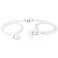 GE 12Ft Twin Extension Cord, Dual 6 Ft Cords, 6 Total Outlet Flat Plug Extension Cord, Extension Cord With Multiple Outlets, 2 Prong Extension Cord, Safe Long Extension Cord, Standard, White, 50657