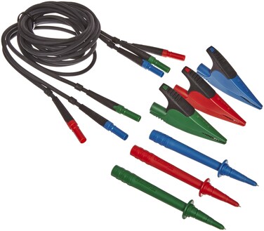 Fluke TL165X Standard Test Lead Set with Leads, Probes, Caps and Alligator Clips, 60" Cable Length, For 1650 Series Testers