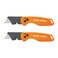 Klein Tools 44313 Folding FLICKBLADE Utility Knife with Side Release Button, Compact, Dual Locking Positions for Versatile Cutting Options, 2-Pack