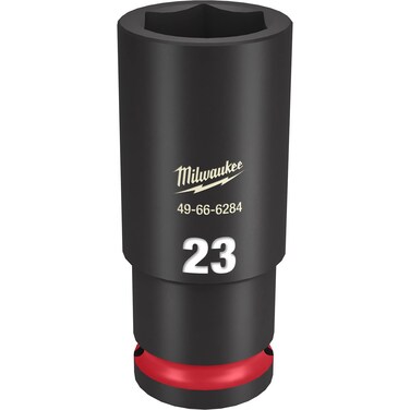 Milwaukee 49666284 Shockwave 6 Point Impact Socket, 1/2 Inch Drive x 23 mm Deep