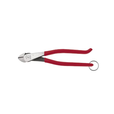 Klein Tools D248-9STT Pliers, Made in USA, Ironworker's Diagonal Cutting Pliers with High-Leverage Design ad Split Ring for Tethering, 9-Inch
