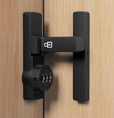 Black Password 90 Degree Lock Sliding barn Door Latch Right Angle Door Latch Luminous Code Latch