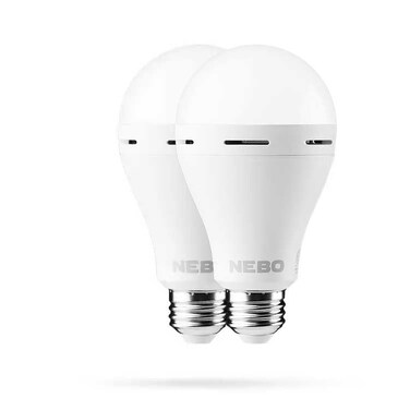 NEBO Blackout Backup Emergency Bulb (2 Pack) - LED Light Bulb, 12 Hour Runtime, Portable Handheld Mode, Versatile Placement