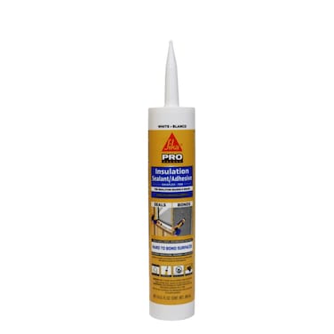 Sikaflex Insulation Sealant &amp; Adhesive, White, Flashing Sealant, Bonds to Most Insulation Boards and Wraps, 9 fl.oz. Cartridge