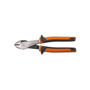 Klein Tools 200048EINS Pliers, Insulated Diagonal Cutting Pliers with Angled Head and 1000V Rated Insulated Grips, 8-Inch