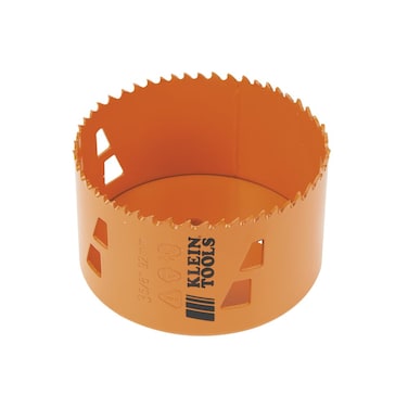 Klein Tools 31958 Bi-Metal Hole Saw, Heavy-Duty 3 5/8-Inch Steel Cutting Hole Saw with Multiple Leverage Points