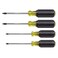 Klein Tools 85664 Screwdriver Set, Made in USA, Square Recess with Color Coded Handles and Heat Treated, Chrome Plated Shafts, 4-Piece