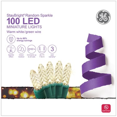 GE 100 LED StayBright Random Sparkle Miniature White Light String