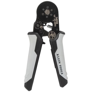 Klein Tools 34056 Ferrule Crimping Tool, Hex Crimper Pliers for 10 to 22 AWG Wire Terminals, Built-In Adjustable Ratchet, for Electrical Work