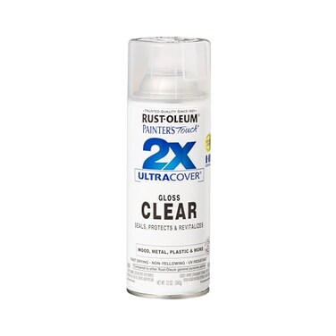 Rust-Oleum 334029 Painter's Touch 2X Ultra Cover Spray Paint, 12 oz, Gloss Clear