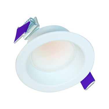 HALO LCR4129FSE010MW Canless LED Recessed Light Selectable 2700K, 3000K, 3500K, 4000K, 5000K CCT 1200 Lumens Commercial 4 Inch White