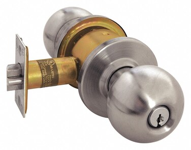 Knob Lockset, Mechanical, Entrance