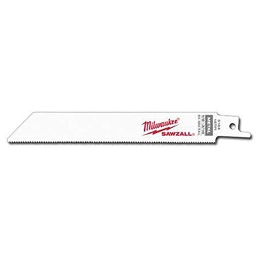Milwaukee 48-00-8184 6" Bi-Metal Reciprocating Saw Blade for Heavy Ga Metal