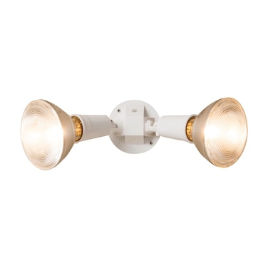 Halo PWT250PCW 300W 2-Lamp Outdoor PAR Twin Head Dusk to Dawn Flood Light, White