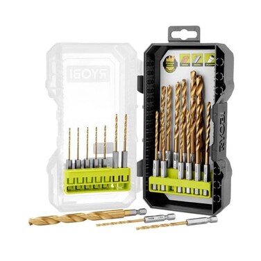 RYOBI 22 PC. Titanium Drill Bit Set, 1/4" Hex Shank