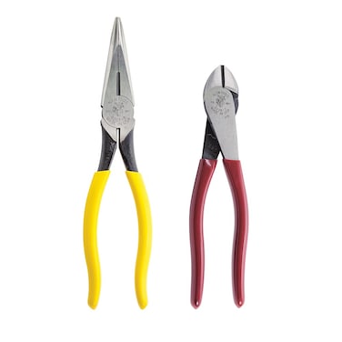 Klein Tools 92920 Pliers Set with 8-Inch Needle Nose Pliers and 7-Inch Diagonal Cutting Pliers, High Leverage, 2-Piece