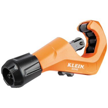 Klein Tools 50046 Constant Swing Tubing Cutter for Copper and Aluminum, 1/8 to 1 3/8-Inch O.D. with Deburring Tool and Replacement Blade