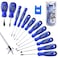 CARTMAN 12 Piece Magnetic Screwdriver Set 6 Phillips and 6 Flat Professional Cushion Grip Hand Tools Set