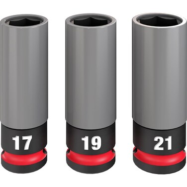 Milwaukee Impact Socket Set Enc. 1/2" Long 03 Pcs w/ Cover - 49-66-7830
