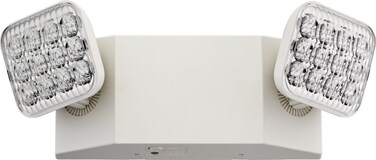 Lithonia Lighting EU2C M6 LED Emergency Light for Office, Business, Restaurants, and Commercial Use, 2 Lamps, 90-Minute Battery Backup Power, Square, Ivory White