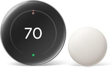 Google Nest Learning Thermostat Pro Edition with Temperature Sensor (4th Gen, 2024) Smart Energy Saving, Advanced Calibration, Adaptive Eco, Compatible with Alexa &amp; Google Home (Polished Silver)