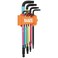 Klein Tools BLS9M 9-Piece Metric Ball End Hex Key Caddy Set, Color-Coded L Style, Extra-Long, Heat-Treated, 1.5 to 10 mm