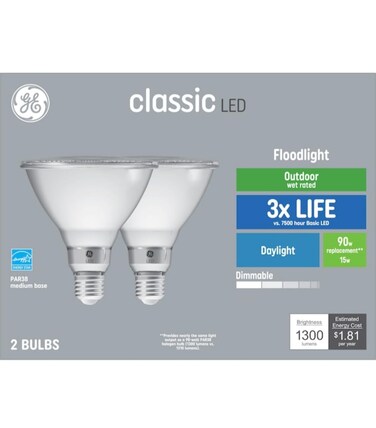 GE Classic 90-Watt EQ LED Par38 Daylight Dimmable Light Bulb (2-Pack)
