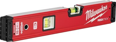 Milwaukee electrical level Milwaukee REDSTICK MLBXM16 Magnetic Box Level, 16 in L, 2 -Vial, Magnetic, Aluminum, Red