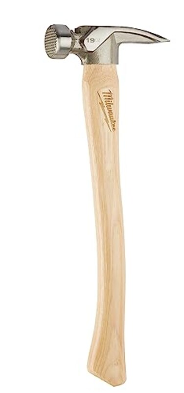 Milwaukee 48-22-9419 Milled Face Hickory Wood 19 oz. Framing Hammer