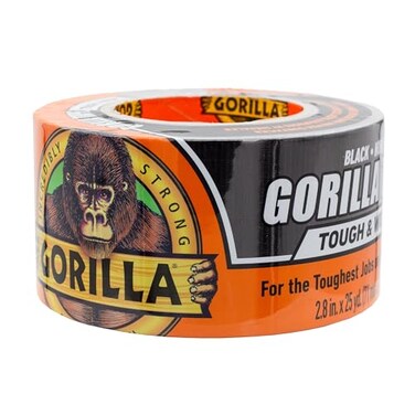 Gorilla Tough &amp; Wide Duct Tape, 2.88" x 25yd, Black, (Pack of 1)