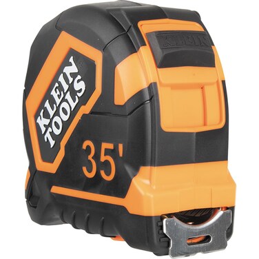 Klein Tools 9135 Tape Measure, Heavy-Duty Measuring Tape with 35-Foot Single-Hook Nylon Reinforced Blade, with Metal Belt Clip