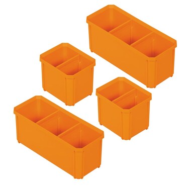 Klein Tools 54811MB MODbox Replacement Bins, Modular Storage for Klein Full or Half-Width Tall Component Boxes, Small Parts Organizer, 4-Pack