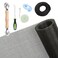 Windows Screen and Screen Door Repair Kit, 48"x118" Charcoal Fiberglass Mesh with Rolling Tool/Hook/Ruler/Cutter/Spline - Window Screen &amp; Sliding Screen Door Replacement for Windows, TOOLTRIZ