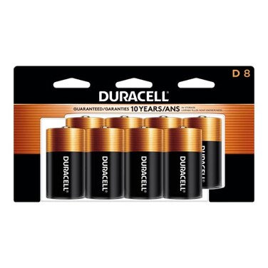 Duracell Coppertop D Batteries, 8 Count Pack, D Battery with Long-lasting Power, All-Purpose Alkaline D Battery for Household and Office Devices