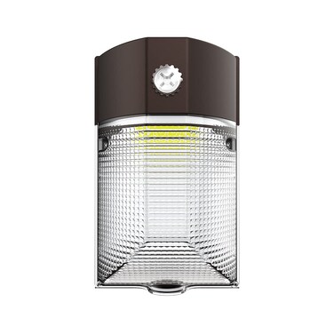 HALO 150- Watt Equivalent, Integrated LED, Bronze Finish, Dusk to Dawn Mini Wall Pack Light, Selectable CCT 3000K/4000K/5000K