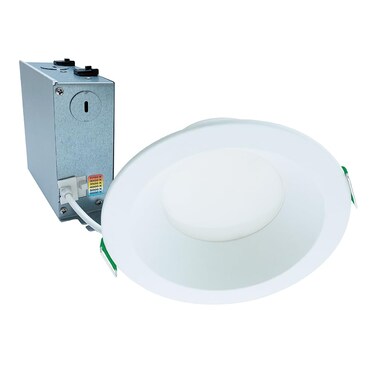 HALO LCR6 Series 6 in. Selectable Round Canless Integrated LED Recessed Retrofit LED Module with White Trim 3000 Lumens