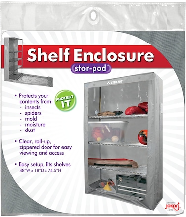 Jokari 74x48x18 Inch Storage Shelf Enclosure, Durable Wire Shelving Cover, Best Protection for Shelves, Keeps Out Dust, Dirt, Insects and Moisture, Keeps Your Items Guarded from External Elements