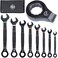 Klein Tools 69408G Ratcheting Combination Wrench Set, SAE, 5/16 to 3/4 Inch, 90-Tooth Steel Alloy with Foam Pouch, 8-Piece