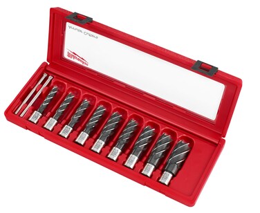 Annular Cutter Kit, 9 Cutter, 2 Bits, 11 Pc