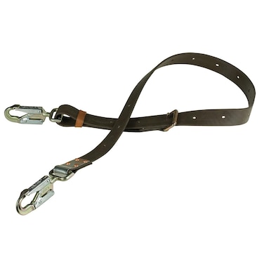 Klein Tools KG5295-L Positioning Strap, 4-Foot 1-Inch to 5-Foot 8-Inch Long, 6-1/2-Inch Snap Hook, 5000-Pound Load Rating