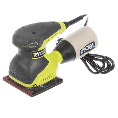 Ryobi S652DGK Corded 2 Amp 1/4 Inch 14,000 OBM Squared Orbital Finishing Sheet Sander