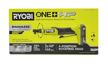Ryobi - ONE+ 18V HP Brushless Cordless 3/8 in. High Speed Ratchet Kit with 2.0 Ah Battery and Charger - PSBRC26K1