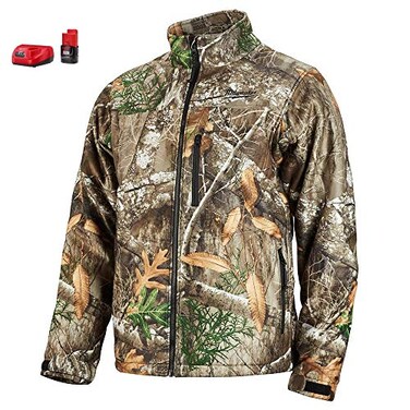Milwaukee Heated Jacket KIT M12 12V Lithium-Ion Front and Back Heat Zones - Battery and Charger Included - (Extra Large, RealTree Camo)