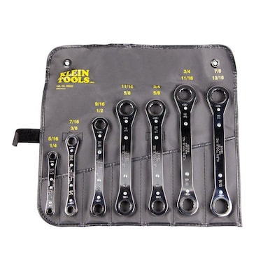 Klein 68222 Ratcheting Box Wrench Set, 7-Piece